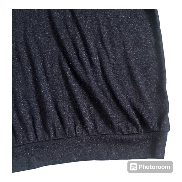 NWT Torrid Black Sparkle Knit Drop Shoulder Shirred Sleeve Top - Size 3 / 3X - Picture 4 of 6